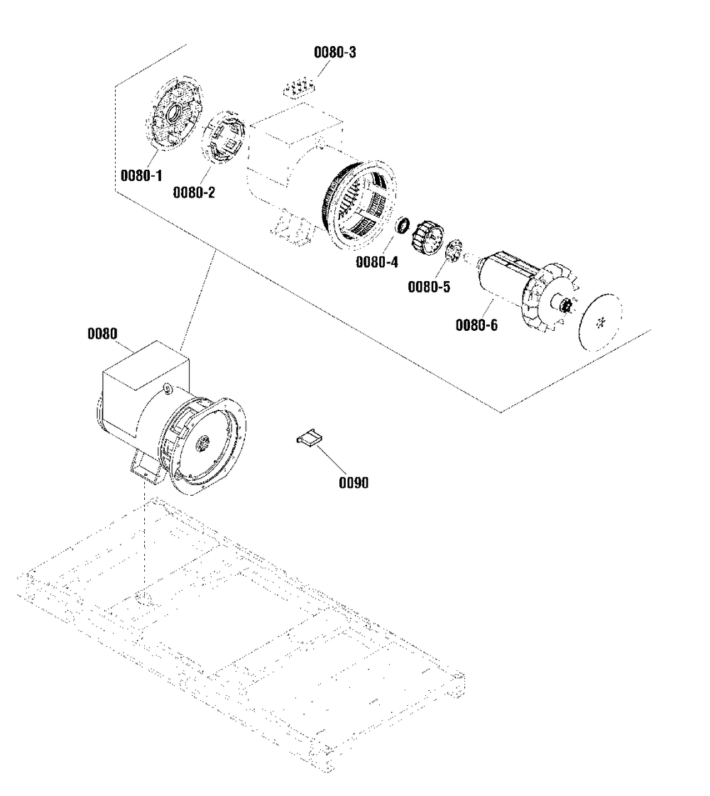 Alternator Group Diagram and Parts List for 076157-01  Briggs and Stratton Generator